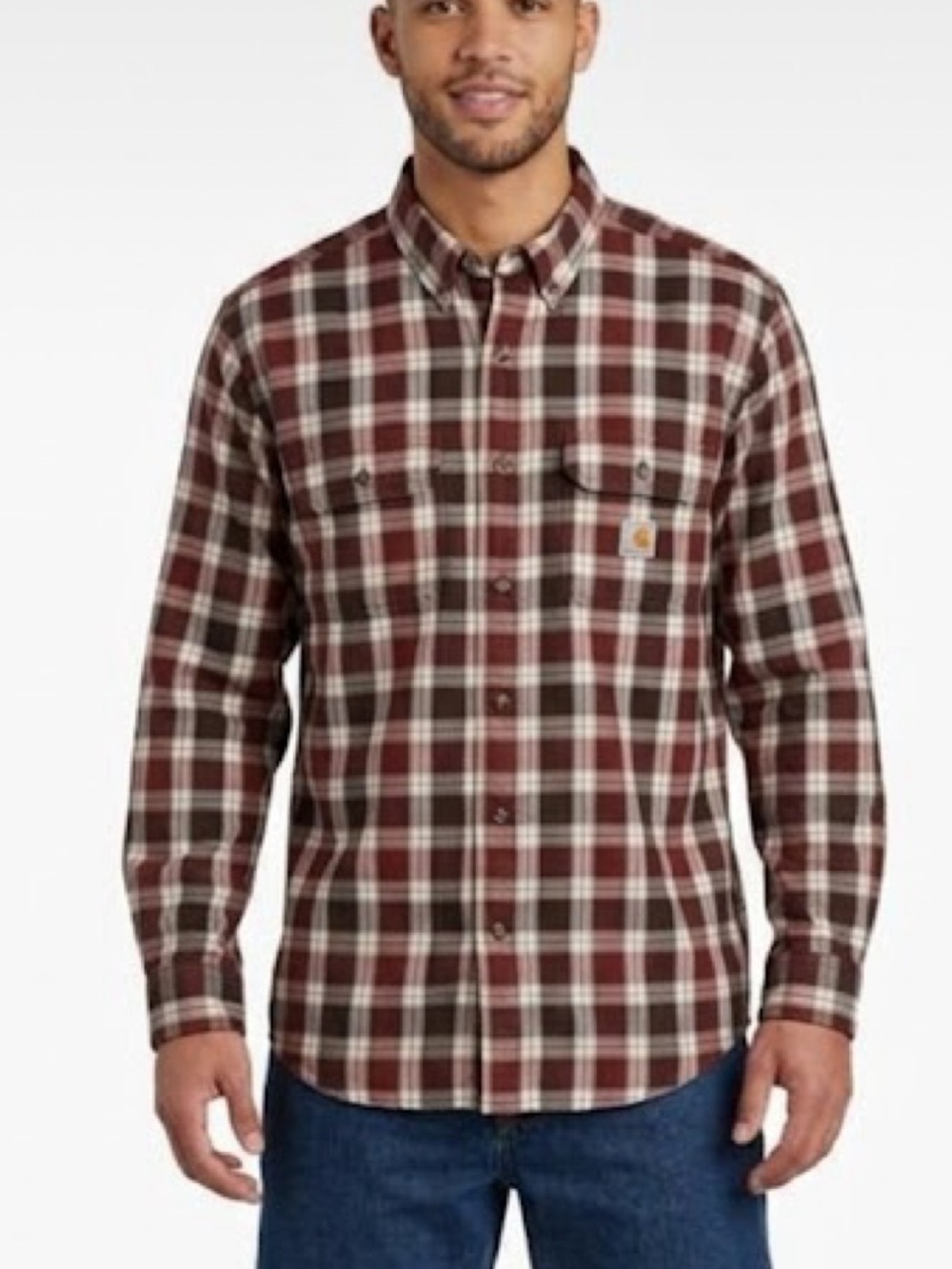 Carhartt Plaid Cotton Loose Fit Button Down Shirt